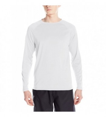 Men's UPF 50+ Long Sleeve Rashguard Swim Shirt - White - CV11QEDXAH3