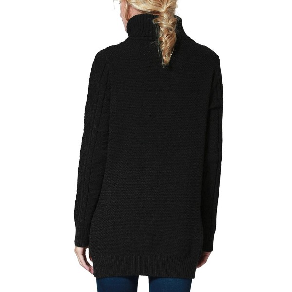 PrettyGuide Women's Long Sweater Turtleneck Cable Knit Tunic